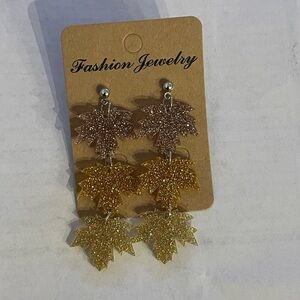Sparkle Fall Leaf Earrings